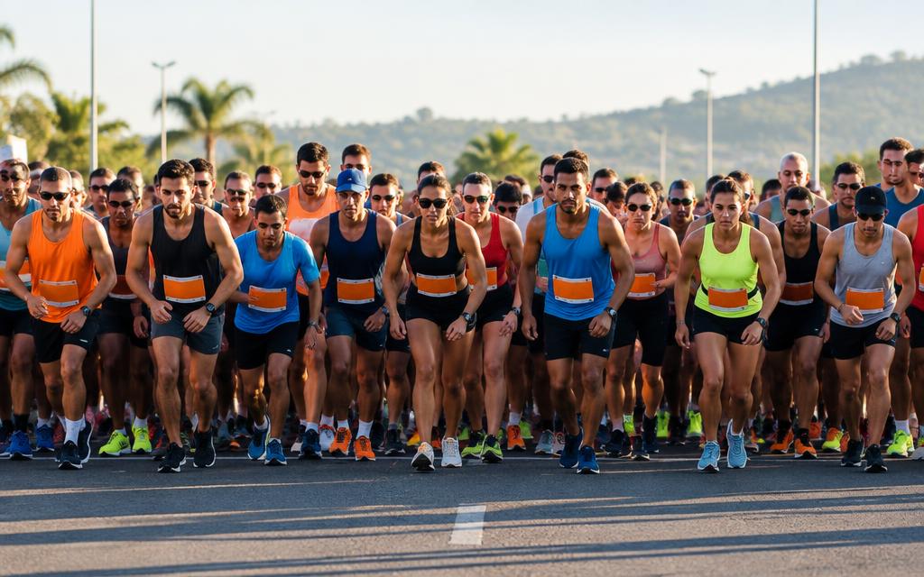 Atletas participando de uma corrida de rua